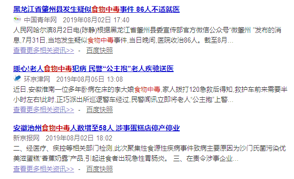 食物中毒的相關新聞報道